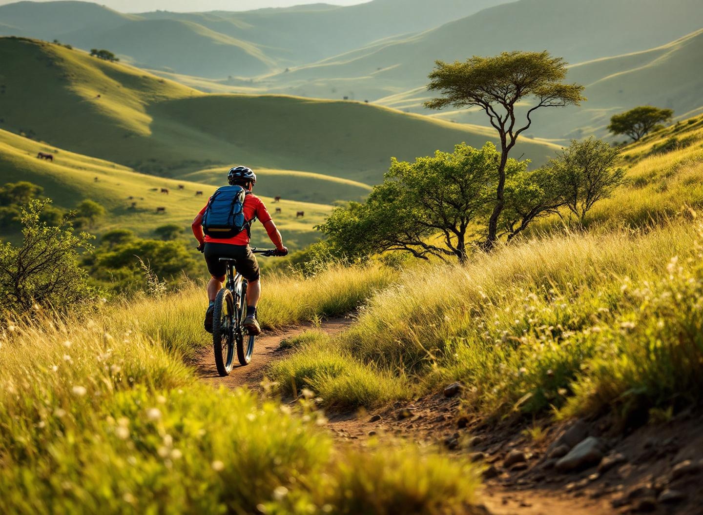 Mountain biking with zebras in Mlilwane
