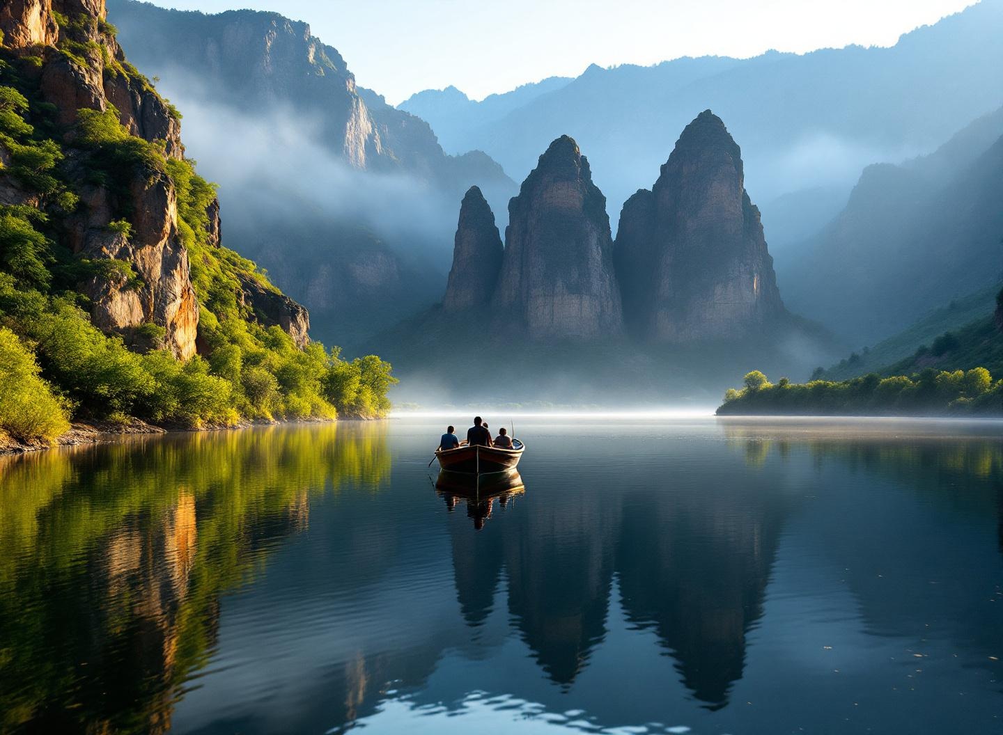 Blyde River Canyon boat cruise: Three Rondavels from the water
