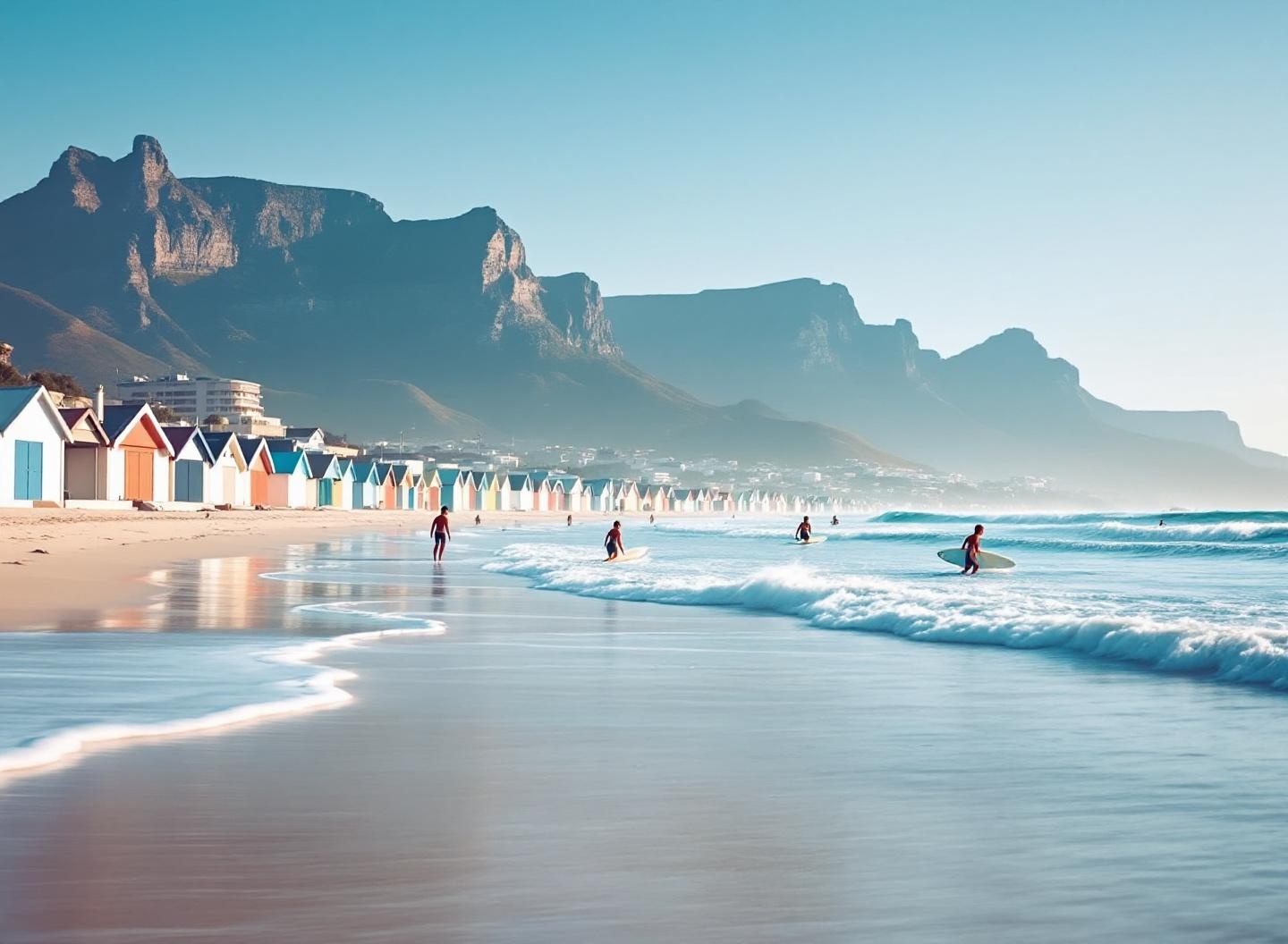 Surfing Muizenberg, Cape Town: beginner lessons, painted huts and cold water
