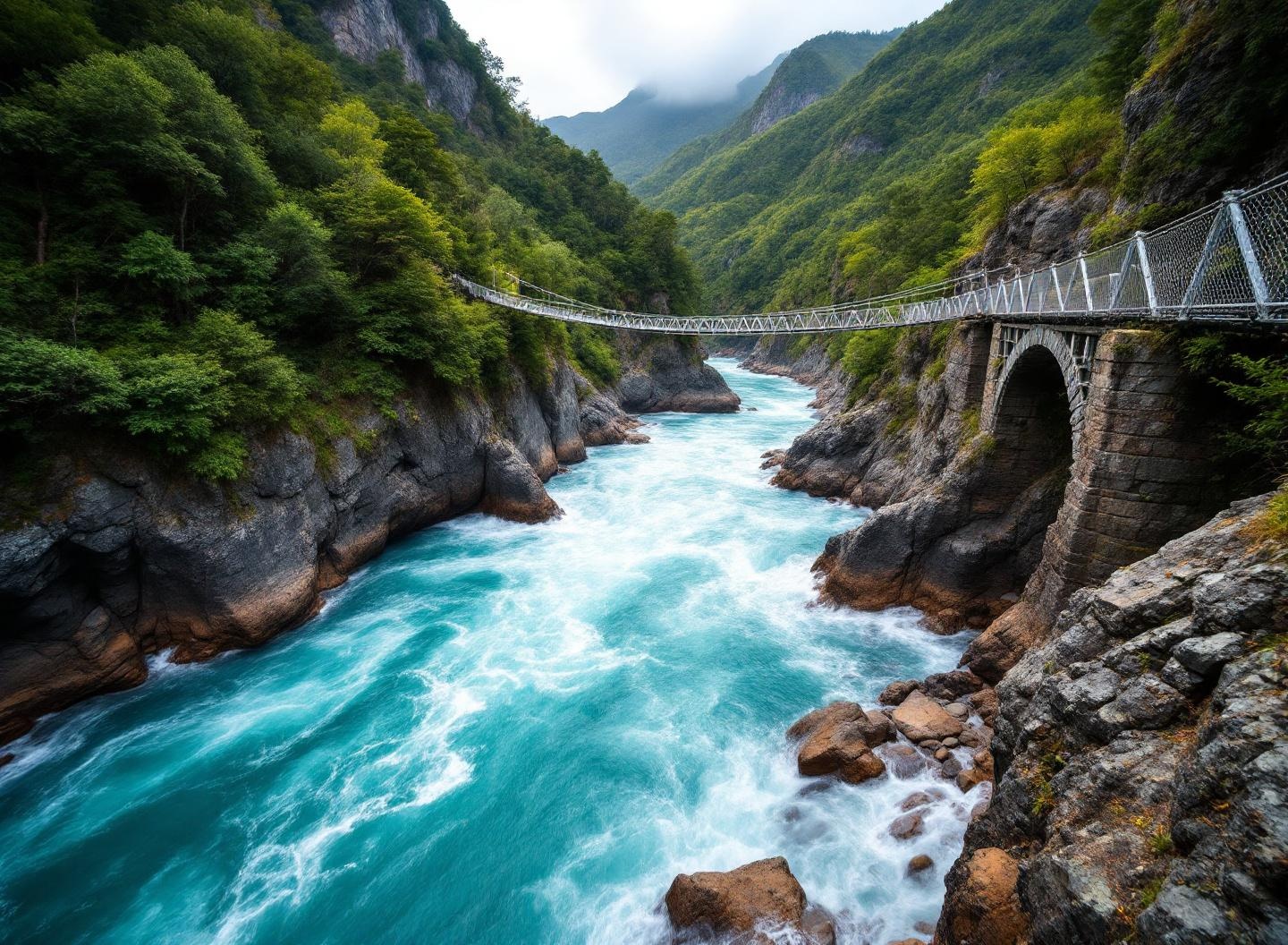 Tsitsikamma: Storms River suspension bridge and falls